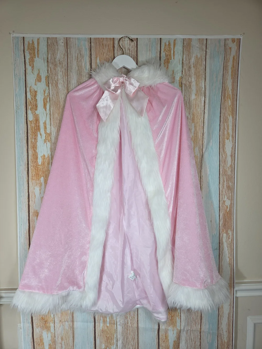 Pink Faux Fur Trim Cape Shawl Wrap Princess Costume Holiday Party Size 5